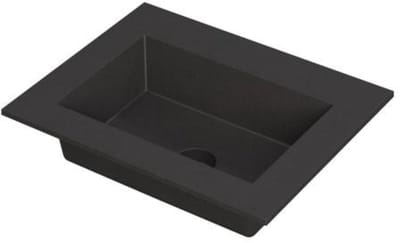 INK Kraft Wastafel Enkele Bak Zonder Kraangat - 600x450x10 mm - Quartz Zwart