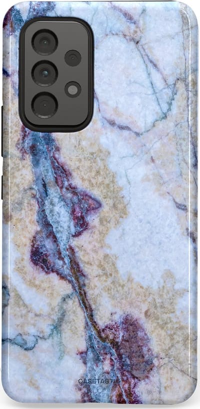 Casetastic hoesje geschikt voor Samsung Galaxy A53 (2022) 5G - Dubbellaagse bescherming - Diepzee Marmer - Fashion Case - Blauw Zand
