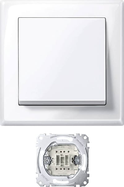 Merten MEG3341-1419 Wisselschakelaar System M - Polar-wit - Breedte: 161 mm, diepte: 32 mm, hoogte: 161 mm (1 stuk)