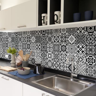 Zelfklevende tegelmuurstickers voor keuken en badkamer - 30 Enrico Azulejos tegelstickers - 30 stickers 20x20cm