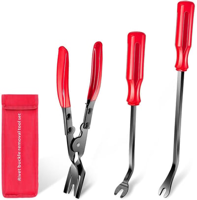 Dailygoods- Clip Tang Set - Robuuste/duurzame Materialen - Verwijderingsgereedschap - Auto Interieur - Ergonomische Handgrepen - 3 Stuks - Interieurverwijderaar