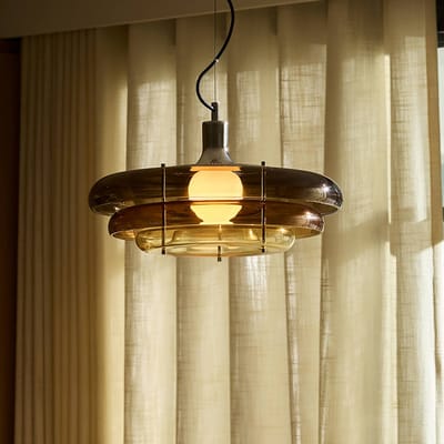 MARKET SET Hanglamp Sunset Ø 45 cm, amber, glas, E27