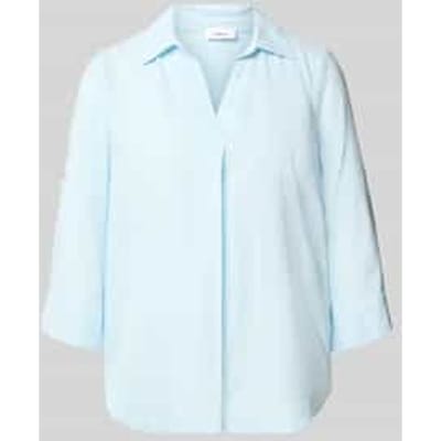 relaxed fit overhemdblouse van mix van linnen en viscose