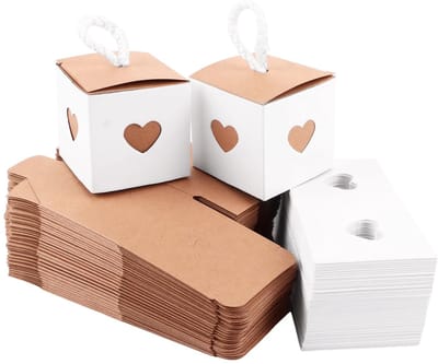 Dailygoods- Geschenkdoosjes 100 stuks - Kleine Doosjes - Kartonnen Doosjes met Deksel - Bonbondoos - Gastgeschenken - 5,5 x 5,5 x 5,5 cm - Cadeaudoosjes