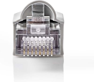 Nedis RJ45-Connector - Male - Solid FTP CAT5e - Recht - Verguld - 10 Stuks - PVC - Grijs / Transparant - Envelop