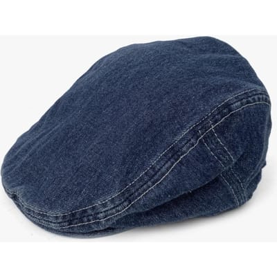 Denim Baret Dames Herfst en Winter Nieuw Grote Hoofdomtrek Kan Omgekeerd Gedragen Worden met Internet Beroemdheid Modieuze Eenvoudige Hoed average size blue