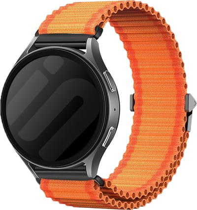Strap-it 20mm outdoor nylon bandje geschikt voor Samsung Galaxy Watch 7 40 & 44mm / Watch 6 (Classic) / Watch 5 (Pro) / Watch 4 (Classic) / Watch 3 - 41mm / Watch Active (2) / Watch 1 - 42mm / Watch FE (oranje)