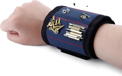 Ulanax - Magnetische Polsband - Armband voor Schroeven - Klus Polsband - Armband met Magneten - Klein Gereedschap - Monteur - Reparatie - Klussen - Bouwen - Doe het Zelf - Houtbewerking - Hobby - Verbouwing - Verstelbaar - Sterke Magneten - Blauw