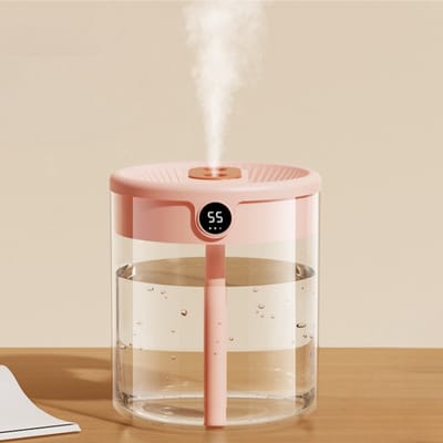 Luchtbevochtiger - Koelnevelbevochtiger - Tafelmodel - USB - Luchtbevochtiger - Woonaccessoire - Geschikt voor thuis - Babykamer - Kantoor - Roze - 13*13*15 cm - 2L - 3W
