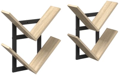 vidaXL - Wandzwevend - Plank - 2 - st - Sonoma - Eiken - 43 - x - 15 - x - 47 - cm
