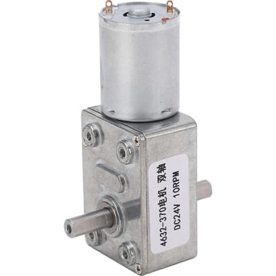 DC Wormwielmotor 4632 370 Aluminium Messing Dubbele As Mini Turbine Wormmotor voor Elektrische Ventilator DC24V 10RPM