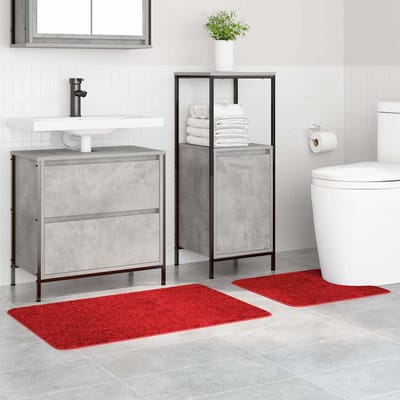 vidaXL - 2-delige - badmat - set - rood - polypropyleen - antislip