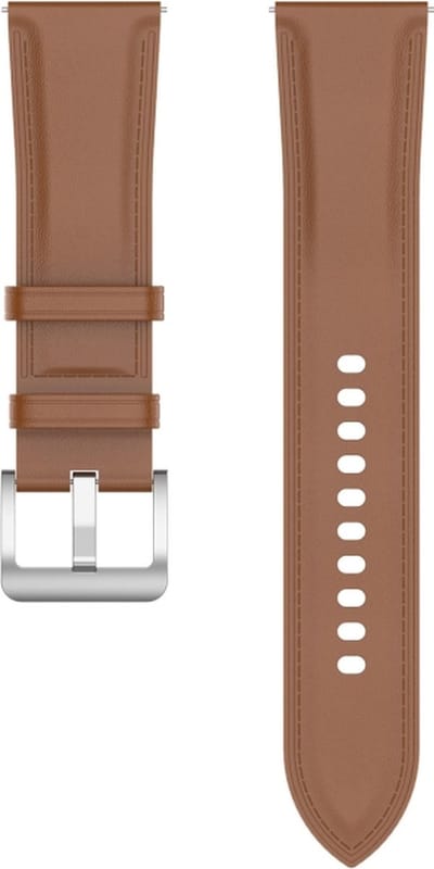 Leren bandje - geschikt voor Samsung Galaxy Watch 7 / Watch FE / Watch 6 / Watch 6 Classic / Watch 5 / Watch 5 Pro / Watch 4 / Watch 4 Classic / Watch 3 41 mm / Active / Active 2 / Watch 42 mm - lichtbruin