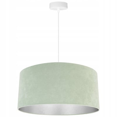 Light-Home Mediolan – Hanglamp – Pistache Velours Kap – Chromkleurige Binnenzijde – In Hoogte Verstelbaar