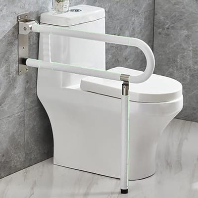 Wandsteuntoiletten 70x70cm Gehandicaptentoiletbeugel voor Senioren met Antisliphandgreep - Zwangere Vrouwen Opsteighulp - Roestvrij Staal tot 250 kg
