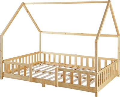 Kinderbed Sisimiut met uitvalbeveiliging 140x200 cm houtkleurig