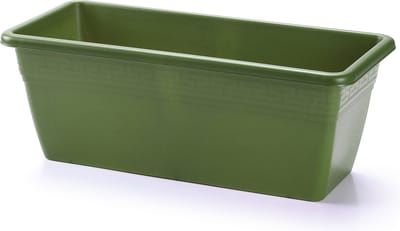 Plantenbak groen rechthoekig 40 x 18 x 15 cm - Bloembakken/plantenbakken voor binnen/buiten