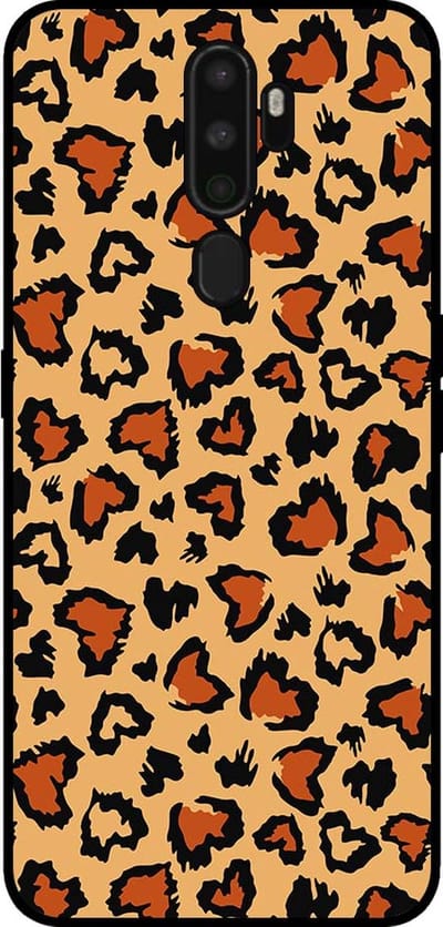 Smartphonica Telefoonhoesje voor OPPO A5 2020 met tijgerprint - backcover met panterprint - Bruin geschikt voor OPPO A5 (2020)