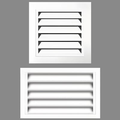 Ventilatierooster Lamellen - Retourluchtfilter Rooster - Luchtcirculatie Bevorderen - Roestbestendig Aluminium - 350mm x 350mm - Wit
