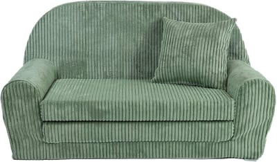 Uitklapbare Kinderbank - Mini Slaapbank van Corduroy met Kussens - Oeko-Tex Gecertificeerd - 78 x 45 x 40 cm - Perfect voor Kinderen - Beschikbaar in 7 Kleuren