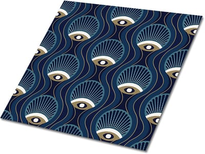 Tulup PVC Tegels - Abstracte Ogen Vinyl Tegels - 30 cm x 30 cm - Blauw Vloer Tegels PVC - 9 stuks - Vinyl Vloer Tegels - Kinderen Plaktegels - Zelfklevende PVC Tegels - Plaktegels keuken en Badkamer