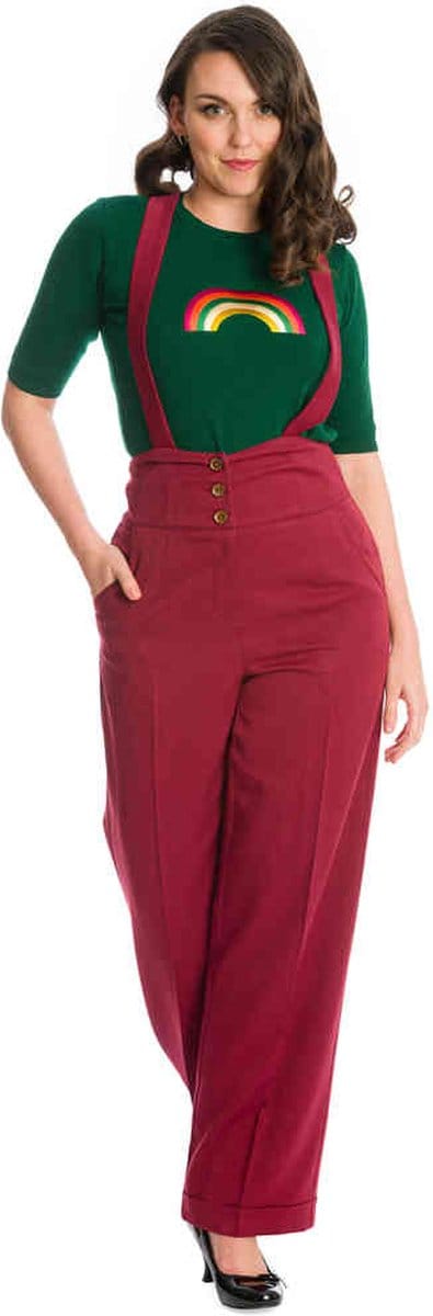 Dancing Days - HER FAVOURITES Wijde broek - 4XL - Bordeaux rood