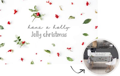 Kerst Tafelkleed - Kerstmis Decoratie - Tafellaken - Winter - Quote - Kerst - Mistletoe - 220x150 cm - Kerstmis Versiering