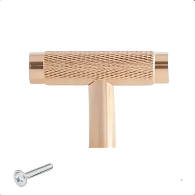 2X Kastknoppen Waco T-Greep Goud - Kastknop - Meubelknop Ribbel - T-Greep - Knoppen voor keukenkast - deurknopjes - Meubelknoppen / Kastknoppen Goud