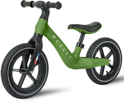 Moraki Loopfiets 2 tot 3 Jaar – 14 Inch – Verstelbaar Zadel – Balance Bike – Voor Jongens en Meisjes – Loopfiets Groen