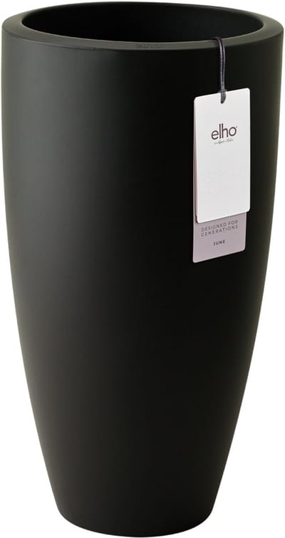 Elho June Round High 40 - UV-bestendig en Kleurvaste Bloempot - Binnen & Buiten - Ø 39.0 x H 70.1 cm - Zwart