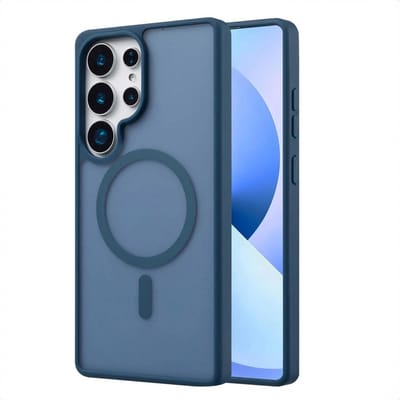 imoshion Hoesje - Geschikt voor Samsung Galaxy S25 Ultra - Color Guard Backcover met Magnetische Ring - Donkerblauw