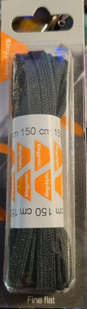 60_150_102  5.5mm x 150cm Plat Zwart Smalle platte schoenveter 60_150_102