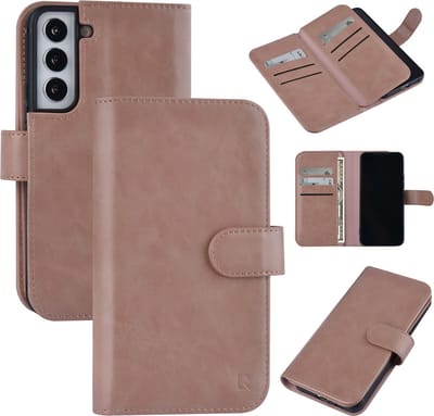 UNIQ Accessory Rose Gold Book Case Telefoonhoesje Compatibel met Samsung Galaxy S22 | Kunstleer & Bescherming