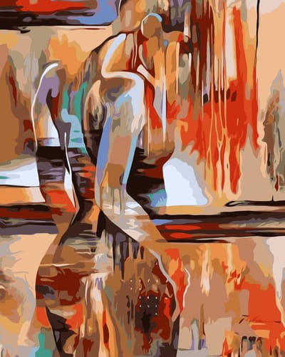 Untamed - Paint by numbers – schilderen op nummer – DIY decoratie – Abstract vrouwelijk silhouet – In Her Flow