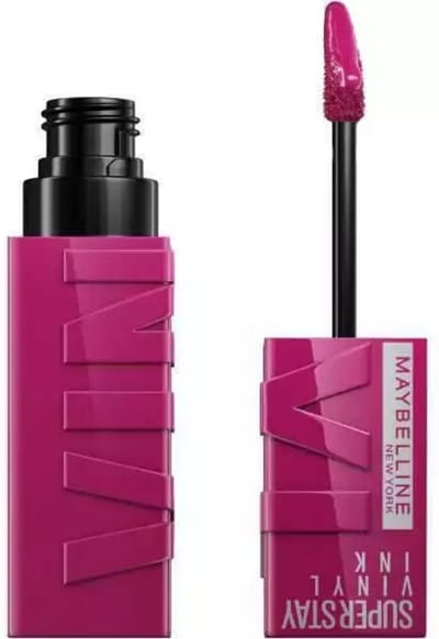 Maybelline New York SuperStay Vinyl Ink Longwear Liquid Lipstick - 170 Unafraid - vloeibare lippenstift - voor een schitterende glans en intense kleur - blijft tot wel 16 uur zitten - geeft niet af - roze