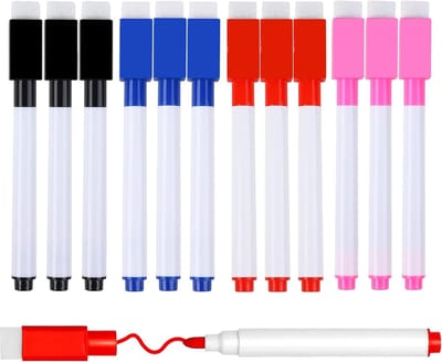 Erasable witteboard markers met fijne punt - ideaal voor school, kantoor en thuisgebruik