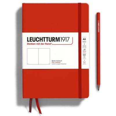 Leuchtturm1917 notitieboek, hardcover, medium a5, blanco, vos rood