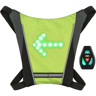 LED-richtingaanwijzer Bike Pack USB oplaadbare reflecterende rugzakbevestigingsclip met afstandsbediening geel