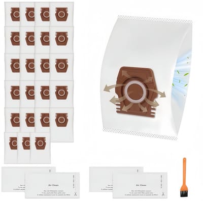 27 stuks - Erbij betrekken24 stofzakken - 2 sets filterkatoen en een borstel - compatibel met Miele Hoover Pure CO-stofzuigerzakken voor Guard M1 S8380 Flex Parquet Silence Performance Cat & Dog-serie