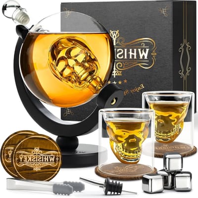 Whiskey Karaf - Luxe Diamant Decanteerkaraf - 900 ml - Cadeau voor mannen - Whiskey-stenen Schenktuit Onderzetter Tong