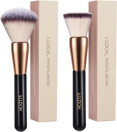 Professionele Kabuki Make-upkwasten Set van 2, Geschikt voor Poeder, Crème en Vloeibare Make-up, Ideaal voor Bronzer en Blush