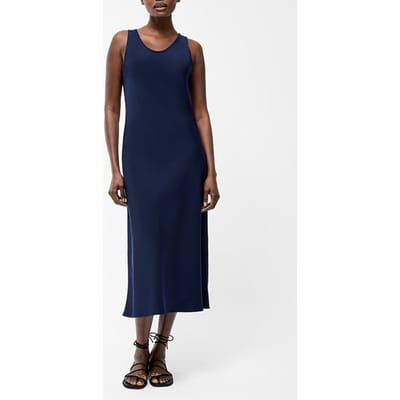 French Connection Scoop Satin Slip Dress Sz18 Midnight Maat: 6 | Midi Jurken Outlet | Dames | Blauw