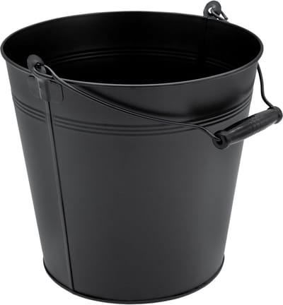 Decoratieve Zinkemmer met Houten Handvat - 10L voor Planten, Transport en Tuindecoratie