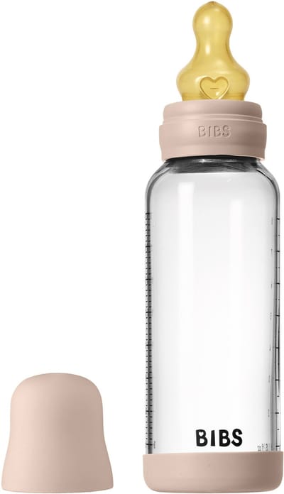 BIBS Fles - Medium Flow - 240 ml - Glas/Latex - Blush