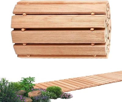 Houten Tuinpad - Buiten Looppad - Veilig Lopen - Antislip Ondersteuning - 44 x 23 x 23 cm - Houtkleur