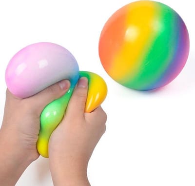 Hoogwaardige Kwaliteit Knijpbal / Stressbal / Fidget Slijmbal | Anti-Stress Speelgoed / Fidget  | Regenboog