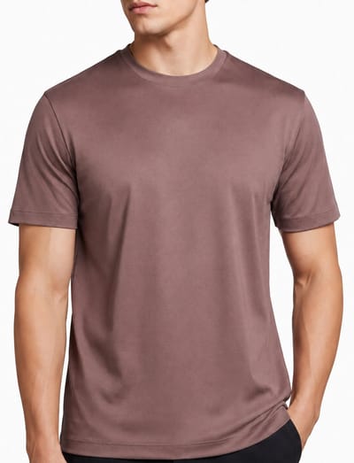 Aansluitend Glans Shirt Heren - Rood Bruin - T-shirt - Glimmend