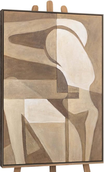 YS Schilderij "Abstracte tederheid" - Handgeschilderd canvas schilderij - Wanddecoratie Abstract - Neutraal - Lijnen - Muurdecoratie woonkamer - Slaapkamer decoratie - Kamer accessoires - Schilderij modern met lijnen Grey 120x80
