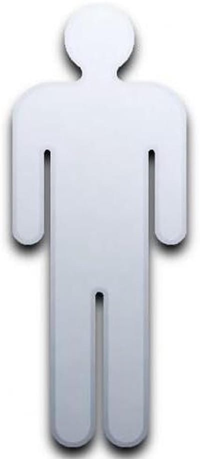 Deurbordje Spiegel - WC Teken - Aanduiding Ruimte - Spiegelend Effect - 45x18 cm - Zilver