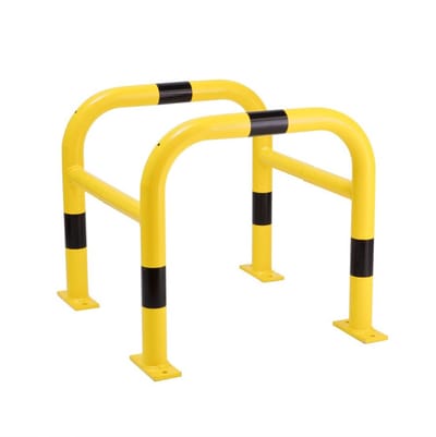 Morion beschermbeugel paal - geel zwart - gecoat en verzinkt 600 x 620 x 620 mm